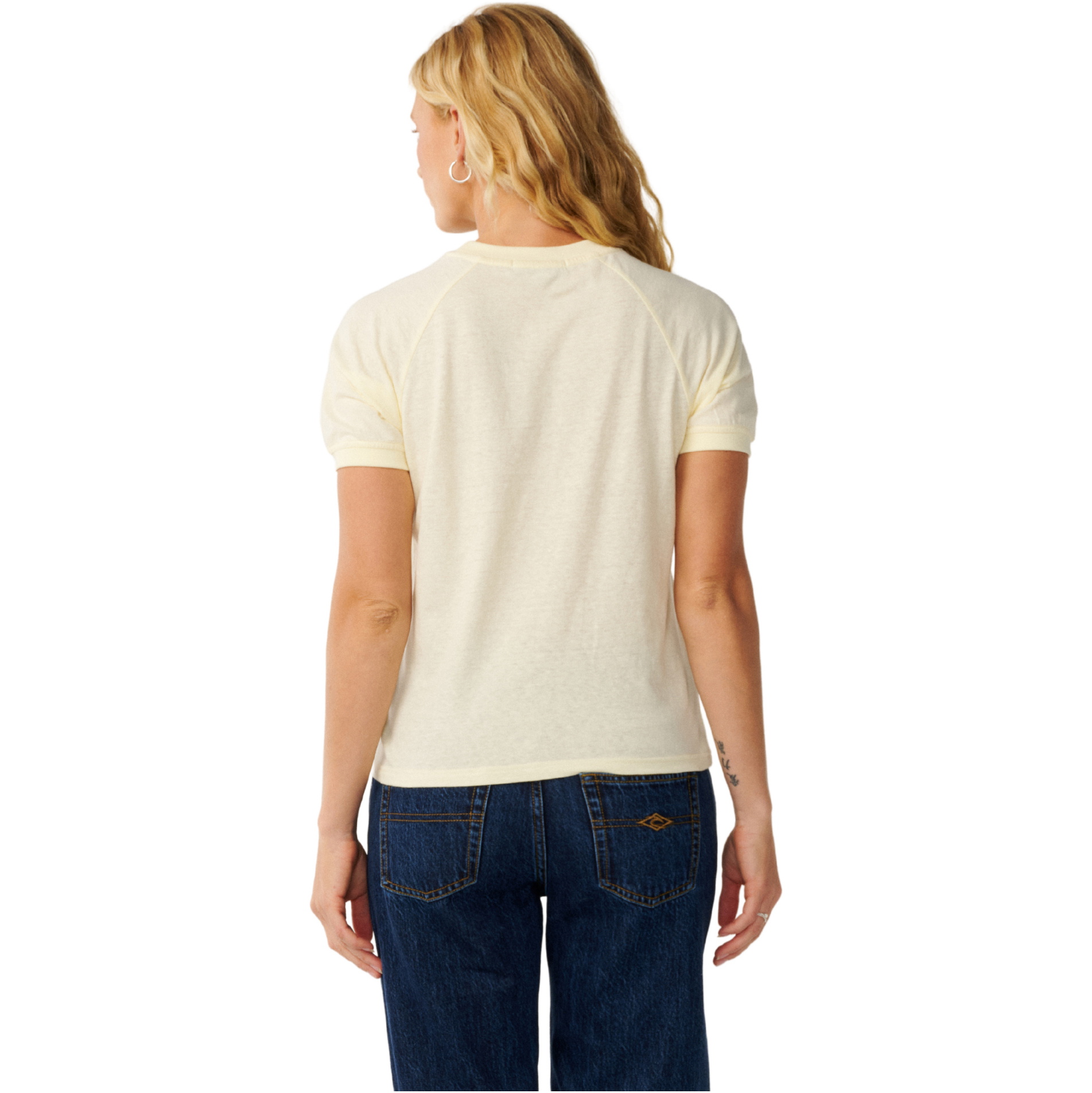 2026 Rip Curl Dame Stephanie Gilmore Wettie Ringfinger T-shirt 0K6WTE - Soft Yellow